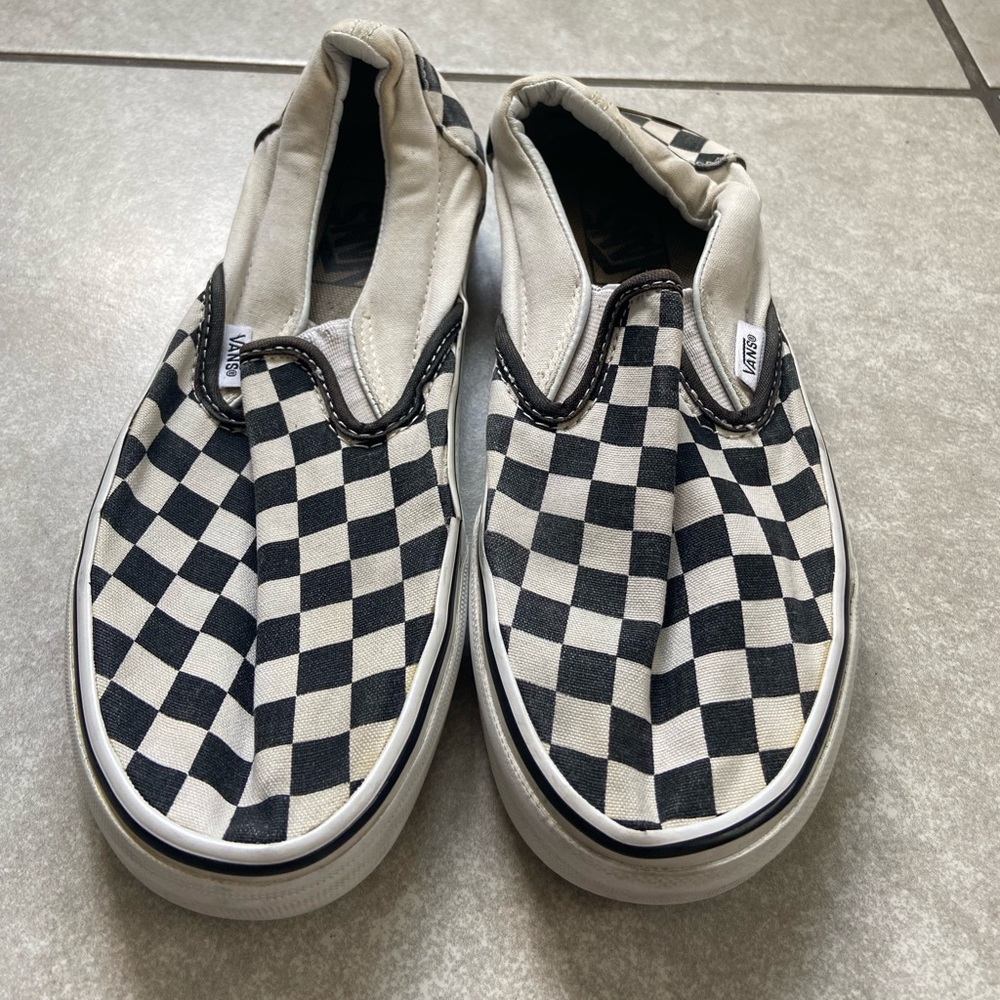 Used Vans Checkered Slip On Ankle Shoes